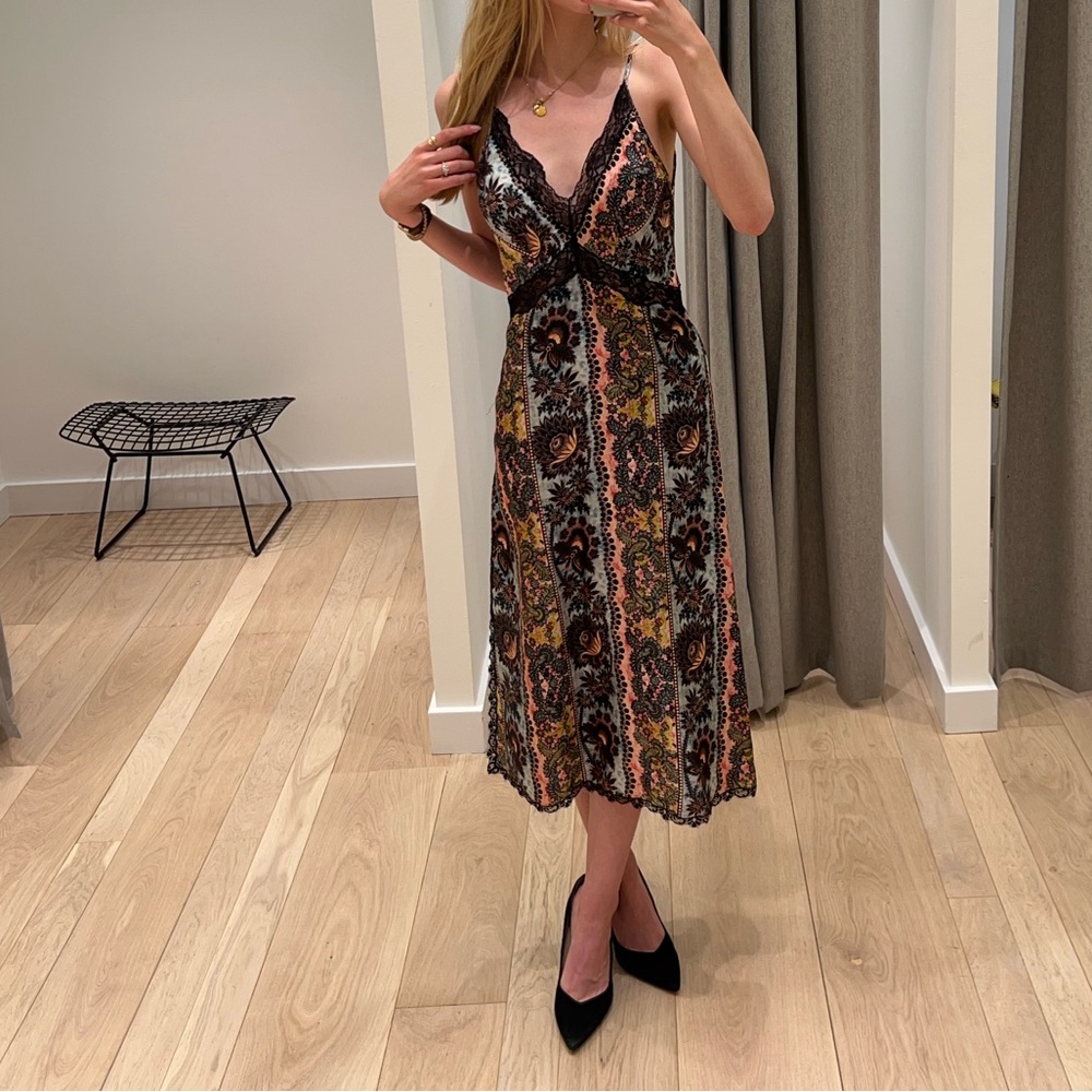 SANDRO Silk Midi Dress SZ 36